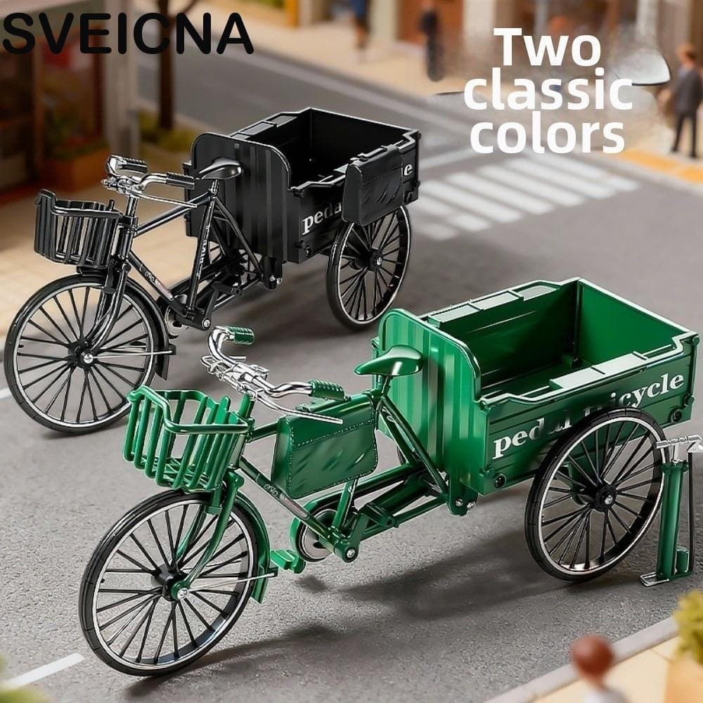 Modelo De Cama Plana De Três Rodas SVEICNA , Veículo Plano Clássico Vintage Em Miniatura