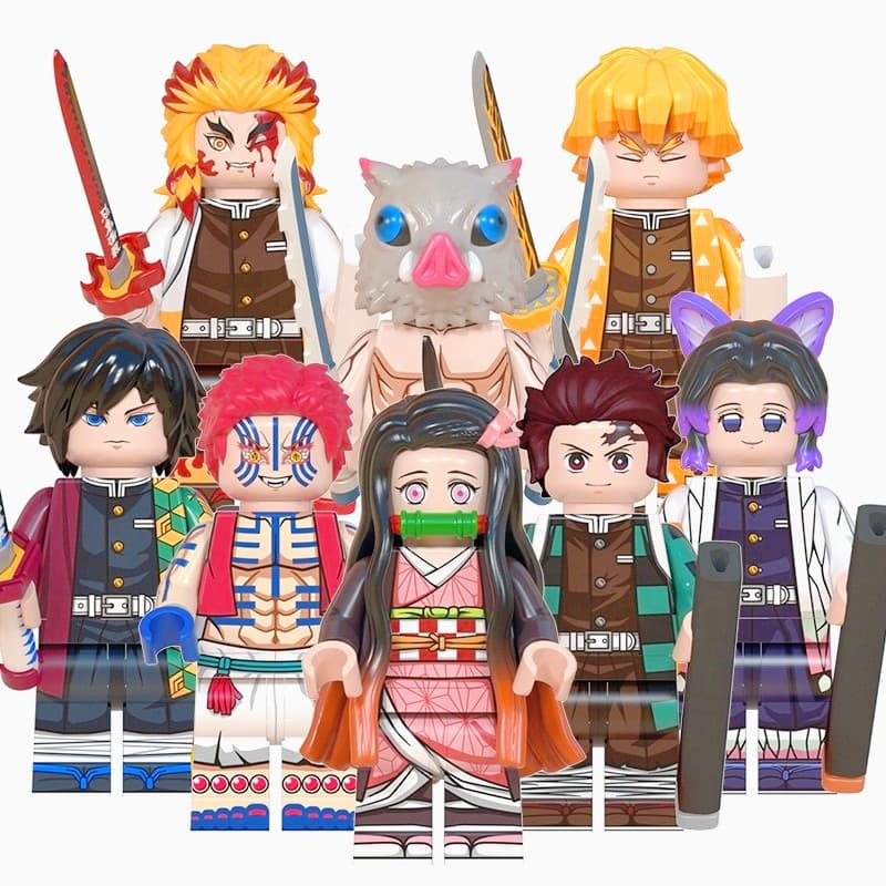 Anime Japonês Dos Desenhos Animados Agatsuma Zenitsu Tanjirou Nezuko Blocos De Construção Figura Brinquedos