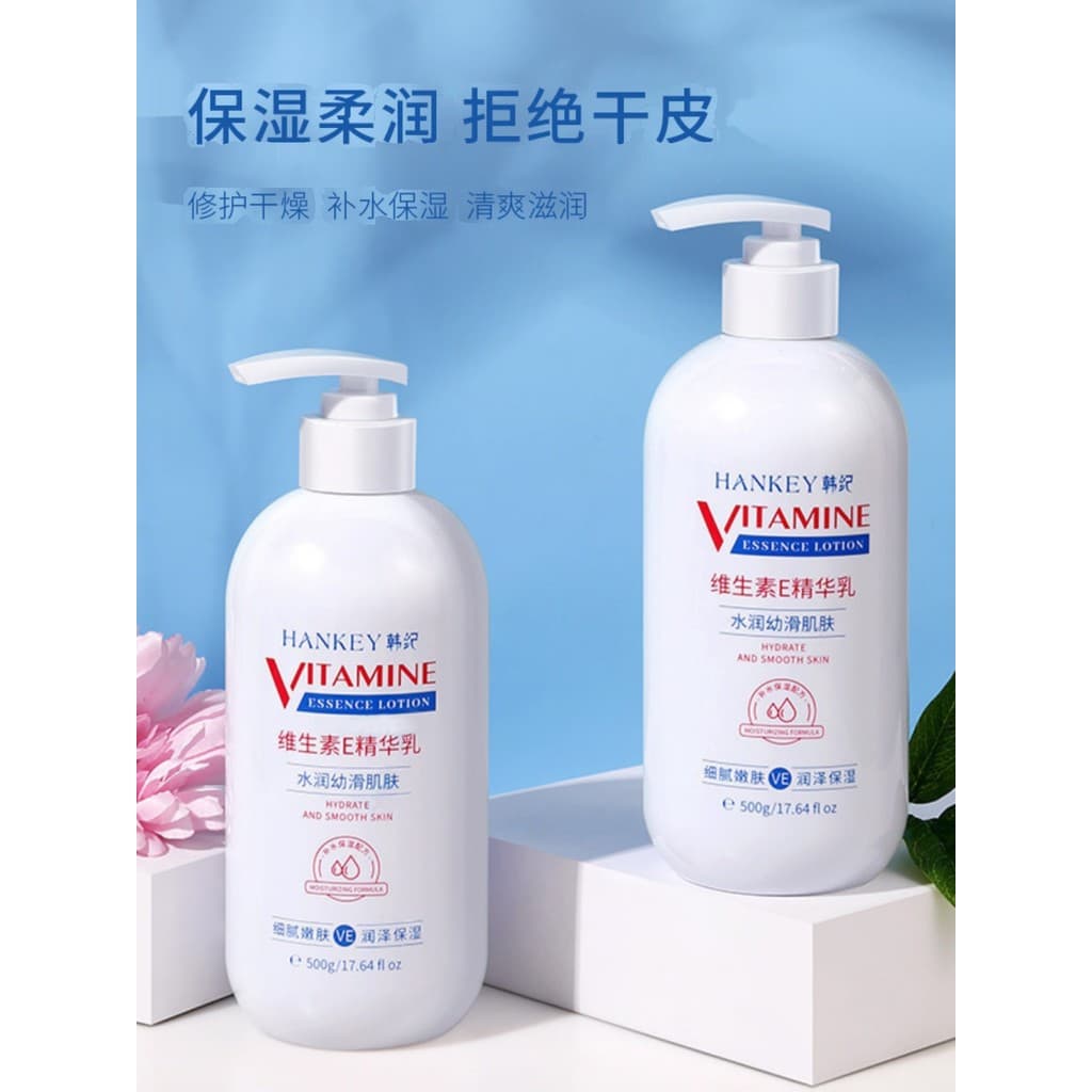 [Garrafa grande 500g] Loção de vitamina e Loção corporal Creme facial Hidratante Hidratante Hidratante Fragrância Loção