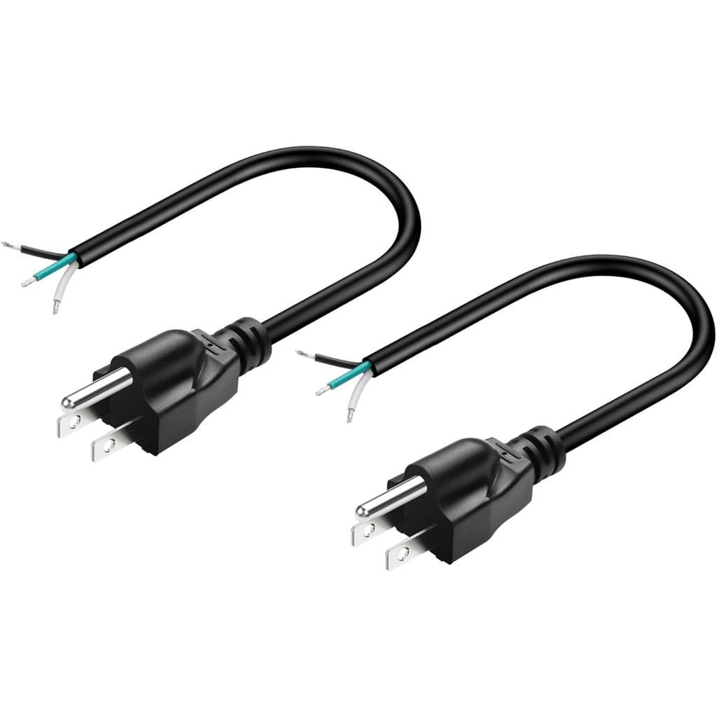 CERRXIAN Pacote com 2 Cabos de Alimentação de Substituição de Alta Resistência, 18 AWG, 3 Pinos, 13A 110V 115V 120V, Cab