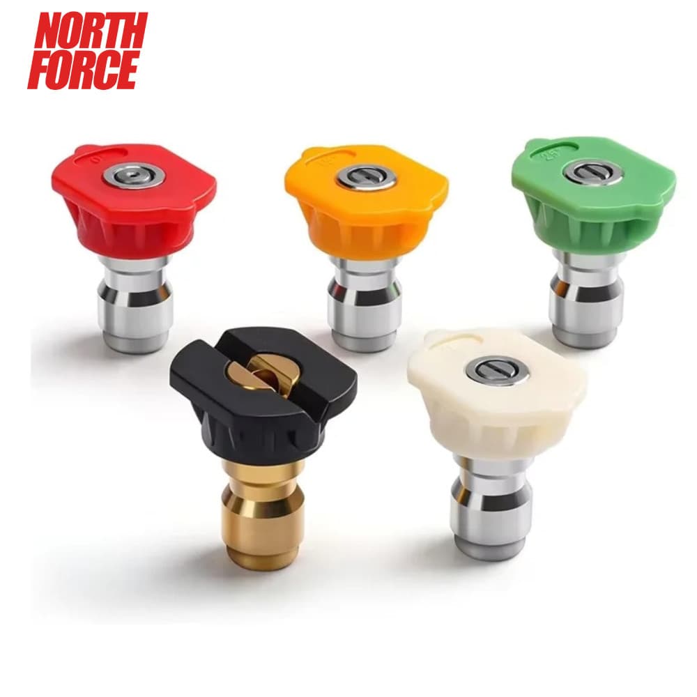 5 Bicos Coloridos + Suporte 1/4 Engate Rápido para Lavadora de Alta Pressão – North Force