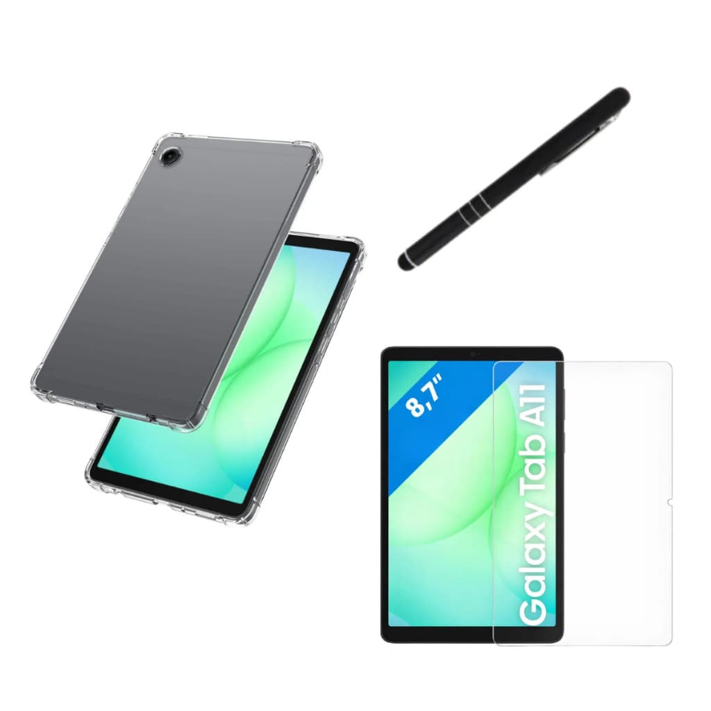 Kit Completo Capa transparente Anti impacto + Película + Caneta Para Samsung Galaxy Tab A11 8.7 Polegadas