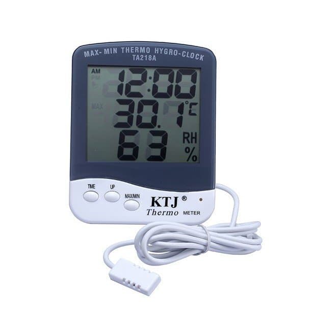 Termômetro Higrômetro Digital Jintuojia KTJ TA218A para Uso Interno e Externo com Display de Hora
