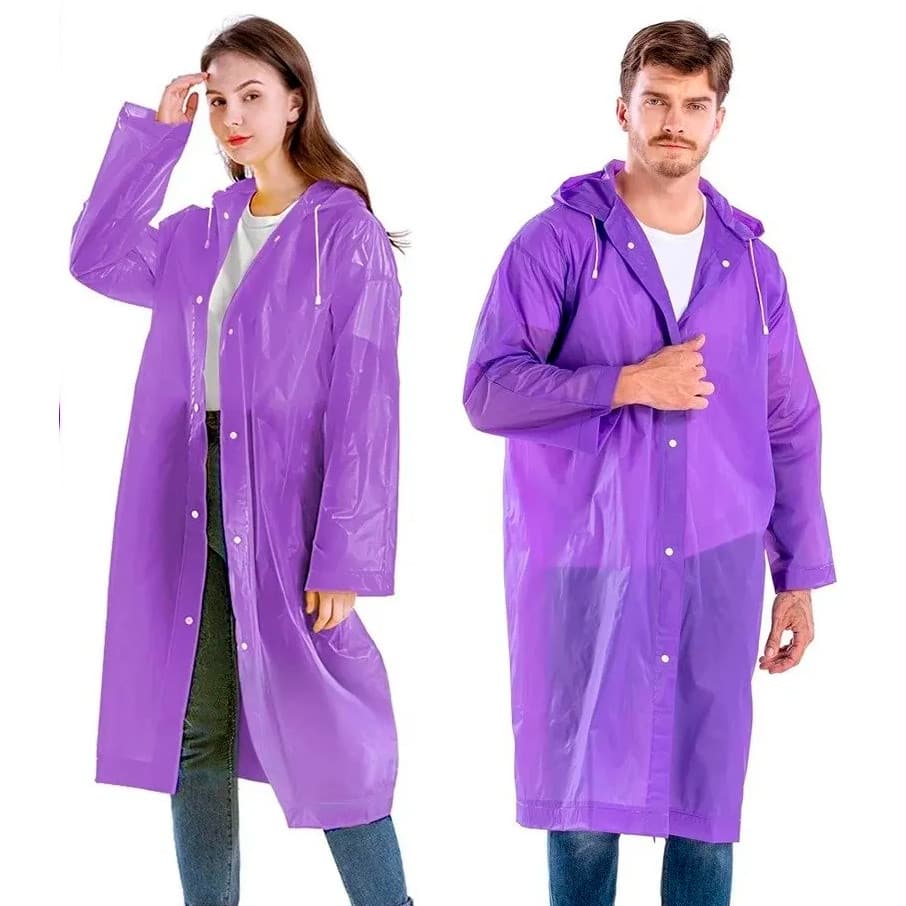 Capa de Chuva Adulto cor Roxa Impermeável Reforçada