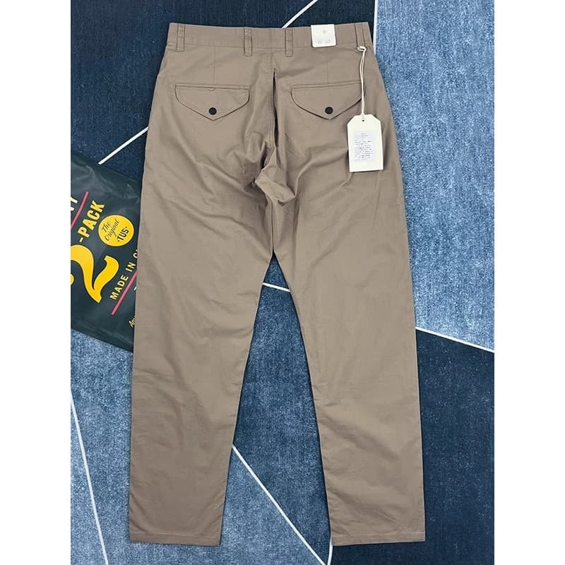 2025 outono novo estilo puro algodão calças casuais masculino americano Retro cáqui pequeno em linha reta magro-ajuste A