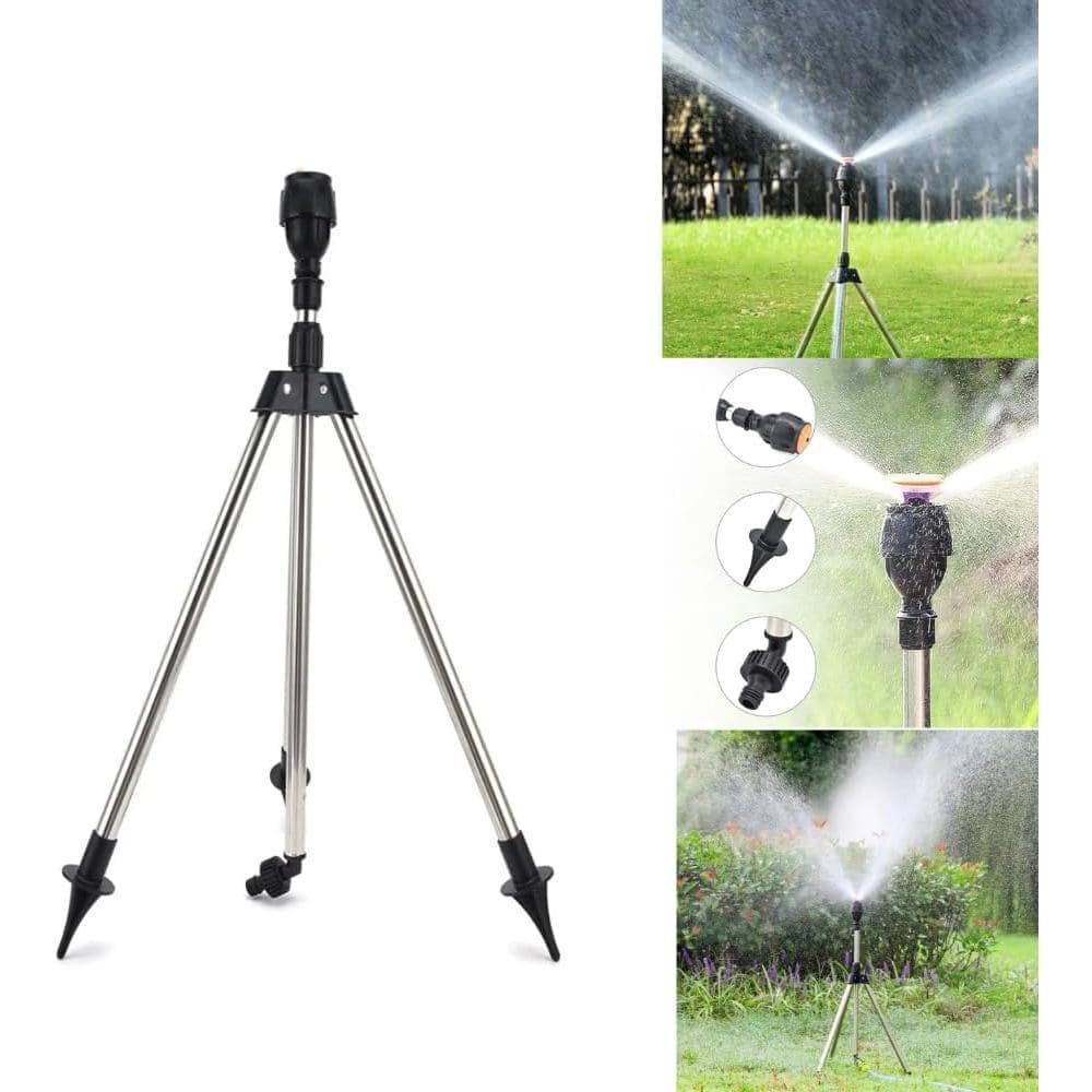 Aspersor giratório para jardim 360° com Tripé Ajustável para Irrigação Automática