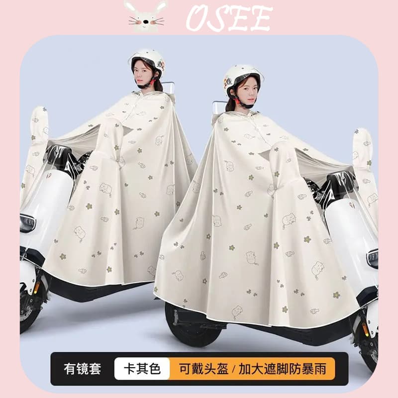 [OSEE] Capa de chuva feminina para scooters elétricas, para uma pessoa, extra longa, cobre todo o corpo, à prova d'água,