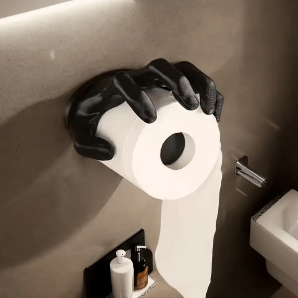 Porta Papel Higiênico Mão Decorativa | Decorativo Moderno Banheiro Estiloso Diferenciado Divertido