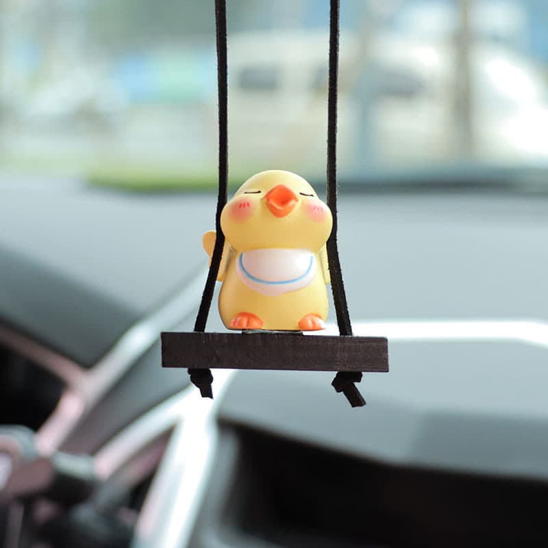 Influenciador Casal Criativo Patinho Boneca Espelho Retrovisor de Carro Decoração Pingente Bonito Desenho Animado Pingen