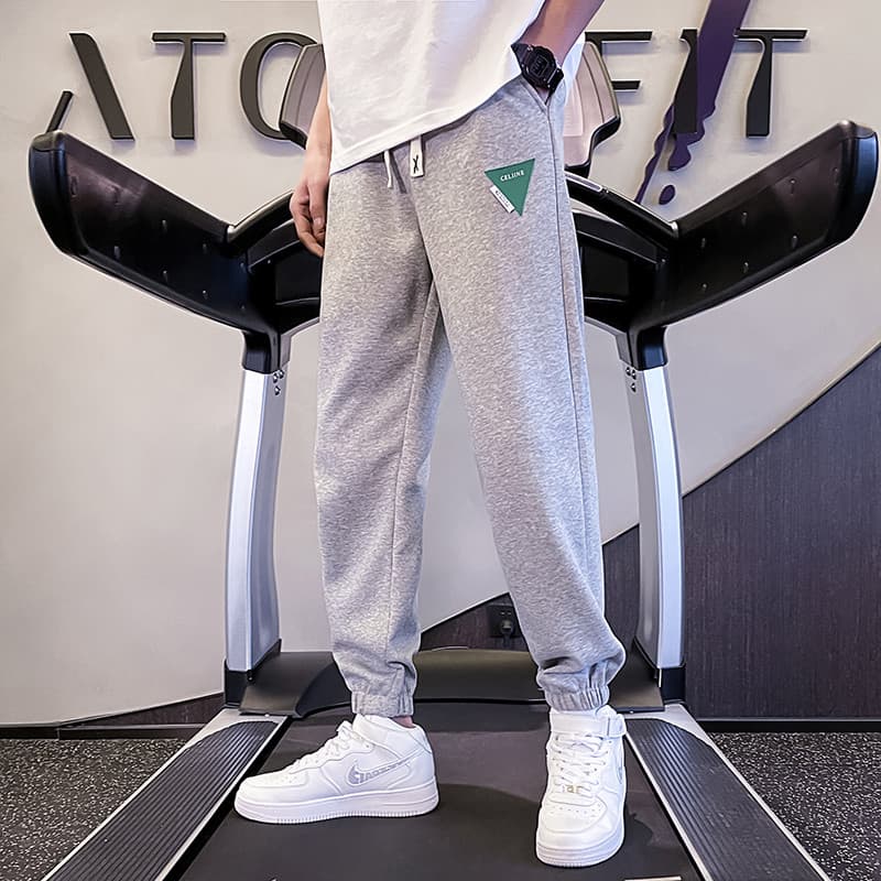 Primavera outono cinza Sweatpants masculino Street Wear rufião bonito tornozelo comprimento calças casuais 2022 novo est