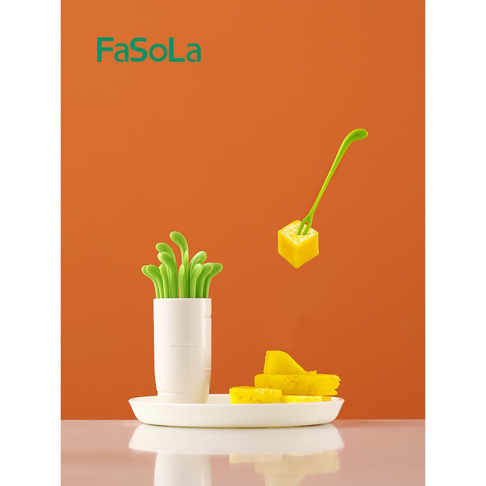 Japão FaSoLa garfo de frutas plástico descartável Mini bonito frutas vara garfo sobremesa bolo pequeno garfo