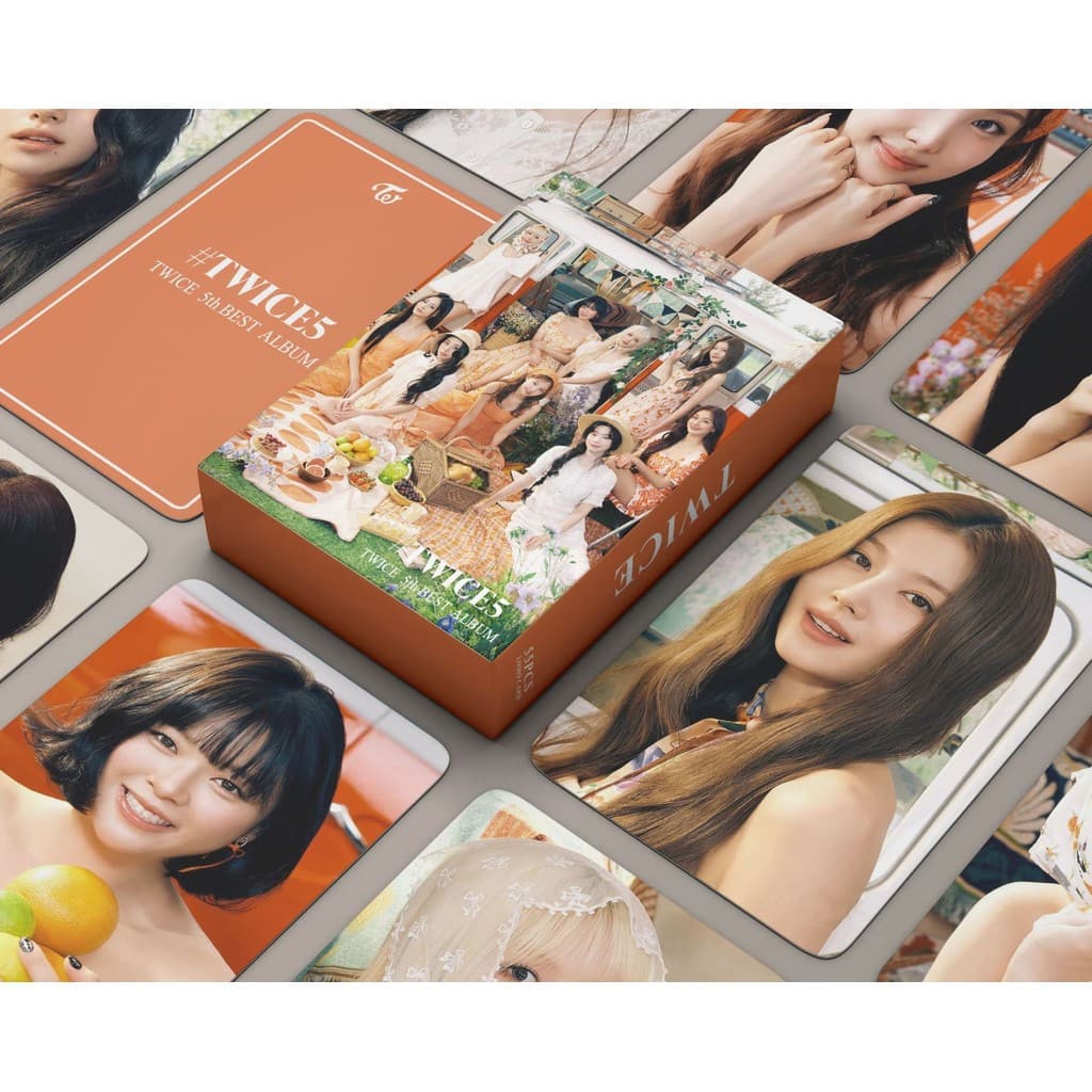 KPOP 55pcs/box TWICE Holographic Photocards TWICE5 KPOP Laser LOMO Card Collection Card