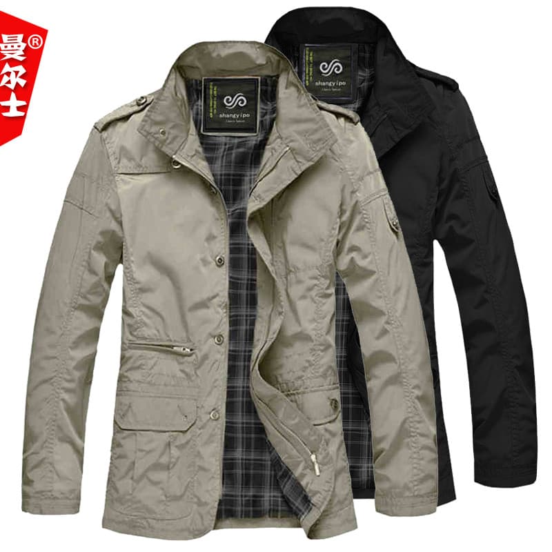 Primavera jaqueta masculina jaqueta fina primavera outono lapela blusão masculino à prova dwaterproof água gordura estil