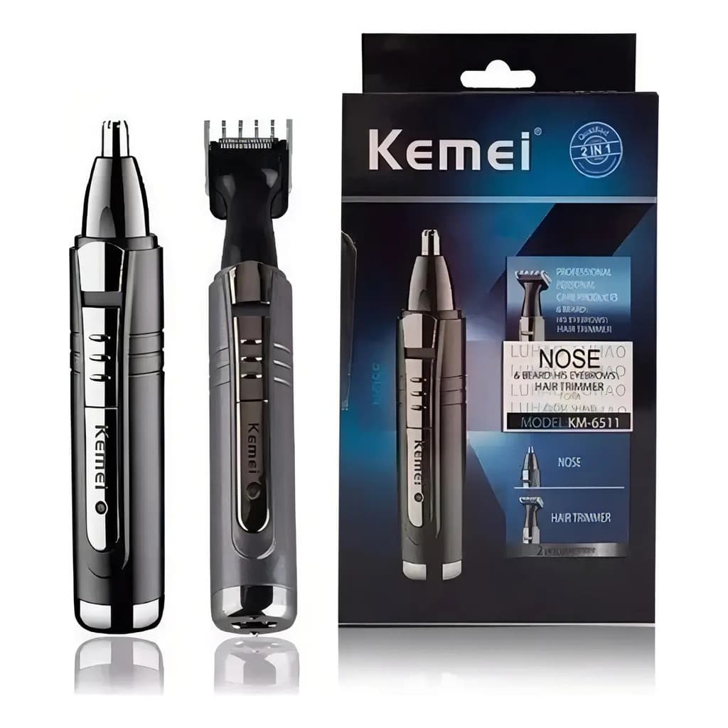 Aparador de Pelos KEMEI 2 em 1 Recarregável Bivolt