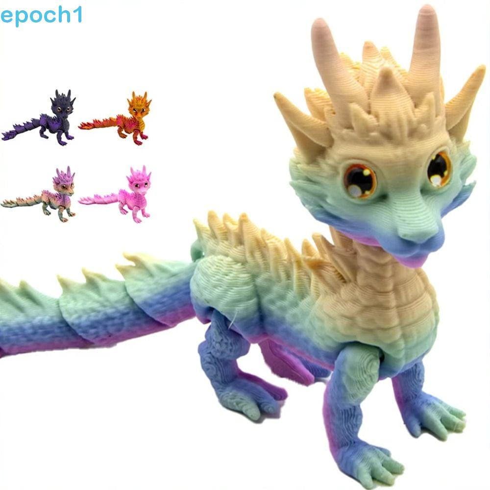 Brinquedo Modelo De Dragão EPOCH1 , Impresso Em 3D Multicolorido Para Escritório Doméstico , Figura De Ação De Articulaç