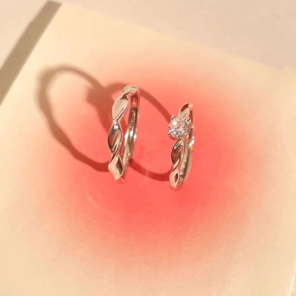 Mesmo estilo do fã Mobius brilhando galáxia casal galáxia casal anel casal estilo ins simples anel presente na moda