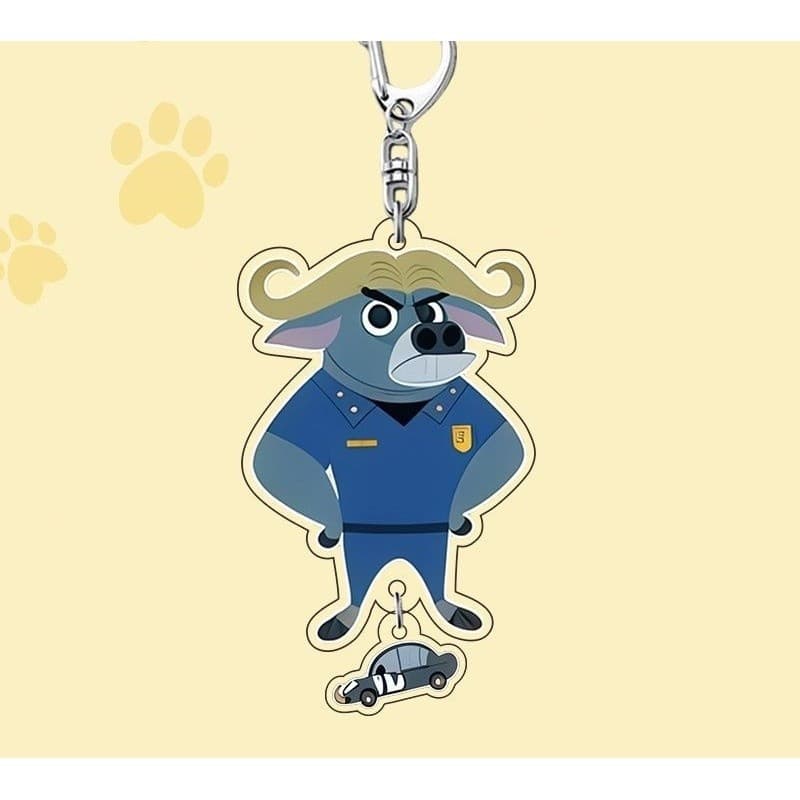 [Pingente] Chaveiro Crazy Animal Nick Judy Dupla Face Acrílico Mochila de Alto Valor Pingente Bonito Presente Periférico
