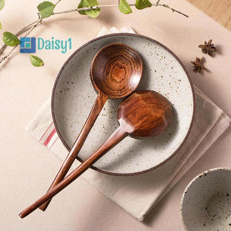 Daisy1 Colher De Madeira Ramen Com Cabo Longo Cozinha Japonesa Talheres Sopa Chá Catering Colheres De Casa Grande Concha