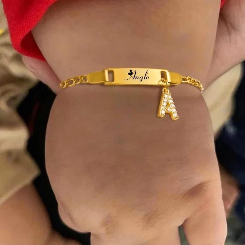 Pulseiras personalizadas com nome para crianças e bebês, com gravação gratuita.
