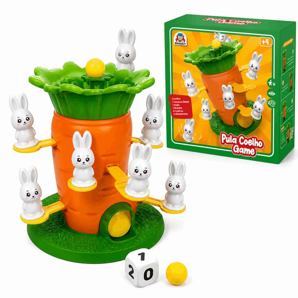 Jogo Pula Coelho Game Braskit 240-3 Equilíbrio Infantil