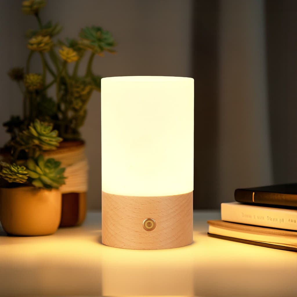 Madeira Maciça LED night light USB Recarregável Lâmpada De Cabeceira De Criativo Sono Companheiro Candeeiro De Mesa
