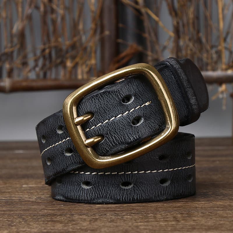 Moda Masculina Retro Casual Na Jeans Espessamento Cinto