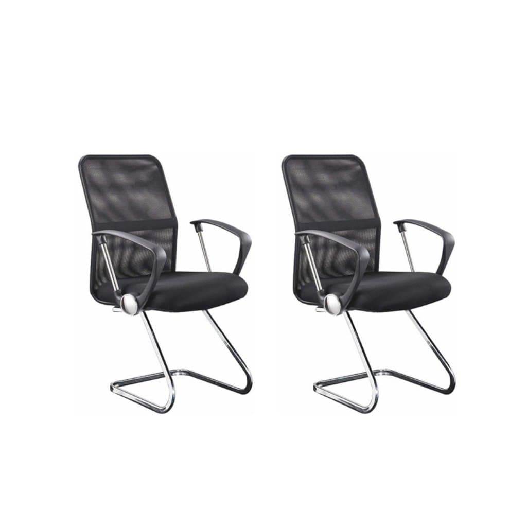Kit 2 Cadeiras para Escritório Interlocutor Visitante Tela Mesh Comfort Cadeira Interlocutor