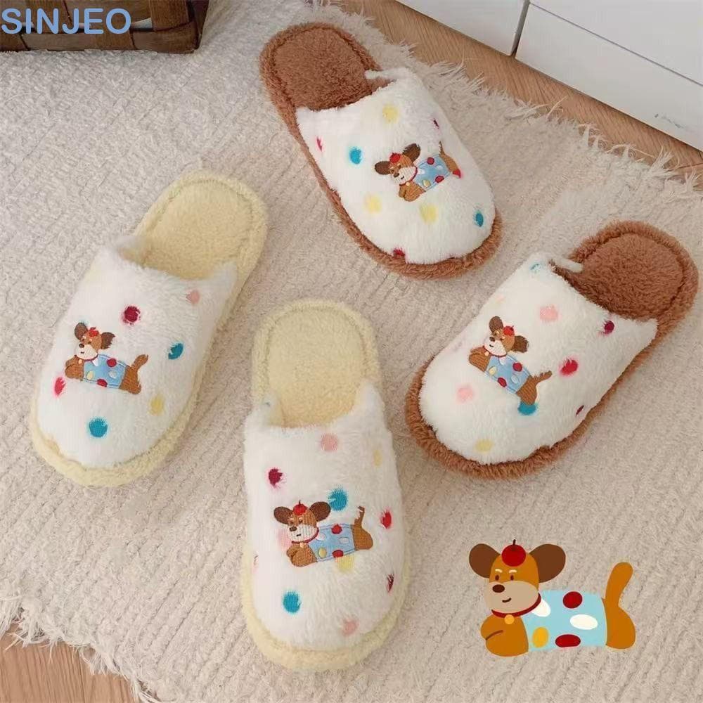 Desce Chinelos De Pelúcia Para Cães , Peludos Antiderrapantes De Desenho Animado , Macios E Fofos , Sapatos De Algodão Q