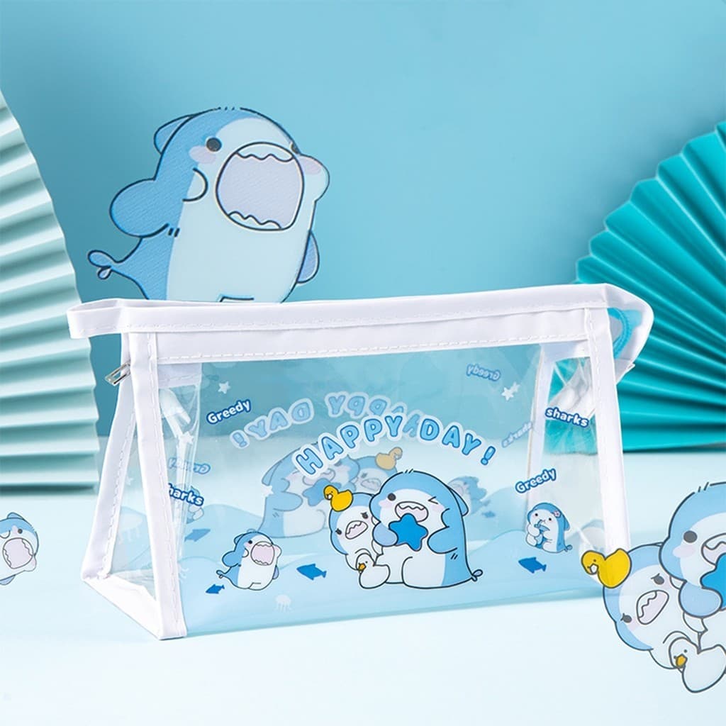 Transparente transparente lápis caso exame dedicado saco de papelaria de grande capacidade meninas bonito de alto valor