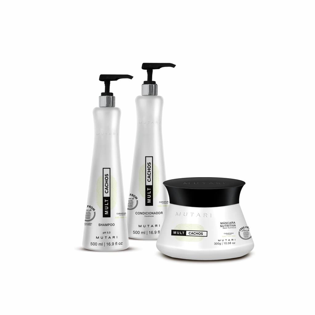 Kit Shampoo Condicionador Mascara Mult Cachos Mutari