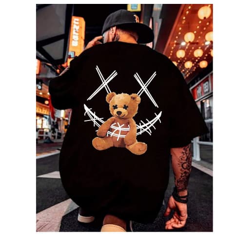 CamisaUnissex Oversized blusa Streetwear Urso X 100%algodao
