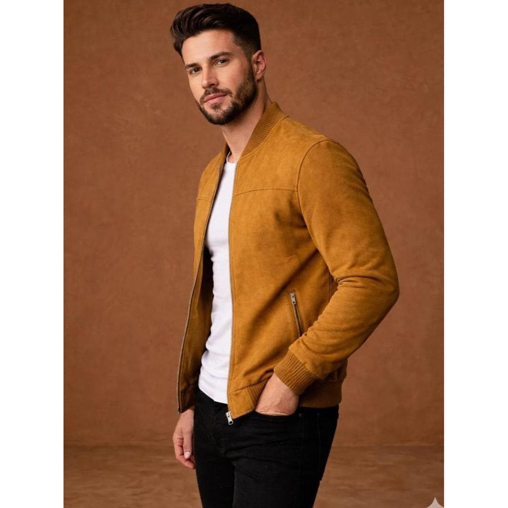 jaqueta masculina camurça sintética e pelúcida de lançamento elegante