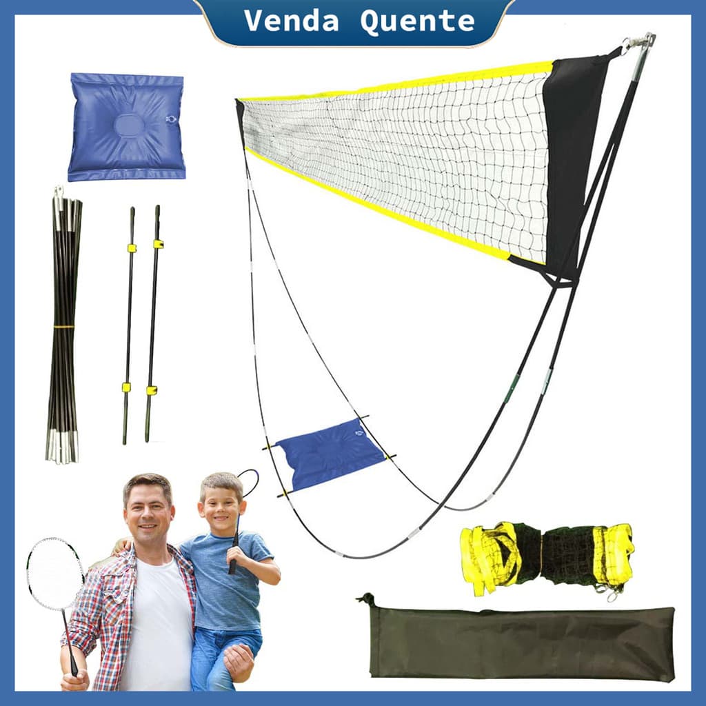 Conjunto de rede para Badminton, tênis e vôlei 160x290cm (incluindo suporte)