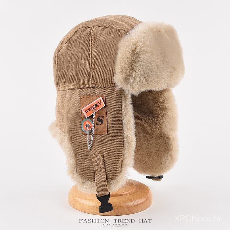 Chapéu Bomber Masculino Feminino Grosso Quente Russo Ushanka De Pele Moda Masculina Inverno Preto Cinza Earflap Esqui Bo