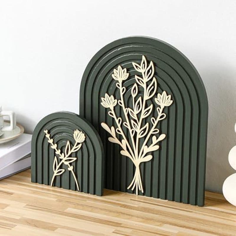Conjunto De 2 Arcos De Arco-Íris De Madeira Boho Decor Rainbow Arch Arte Rústica De Fazenda Para Prateleiras Decoração D
