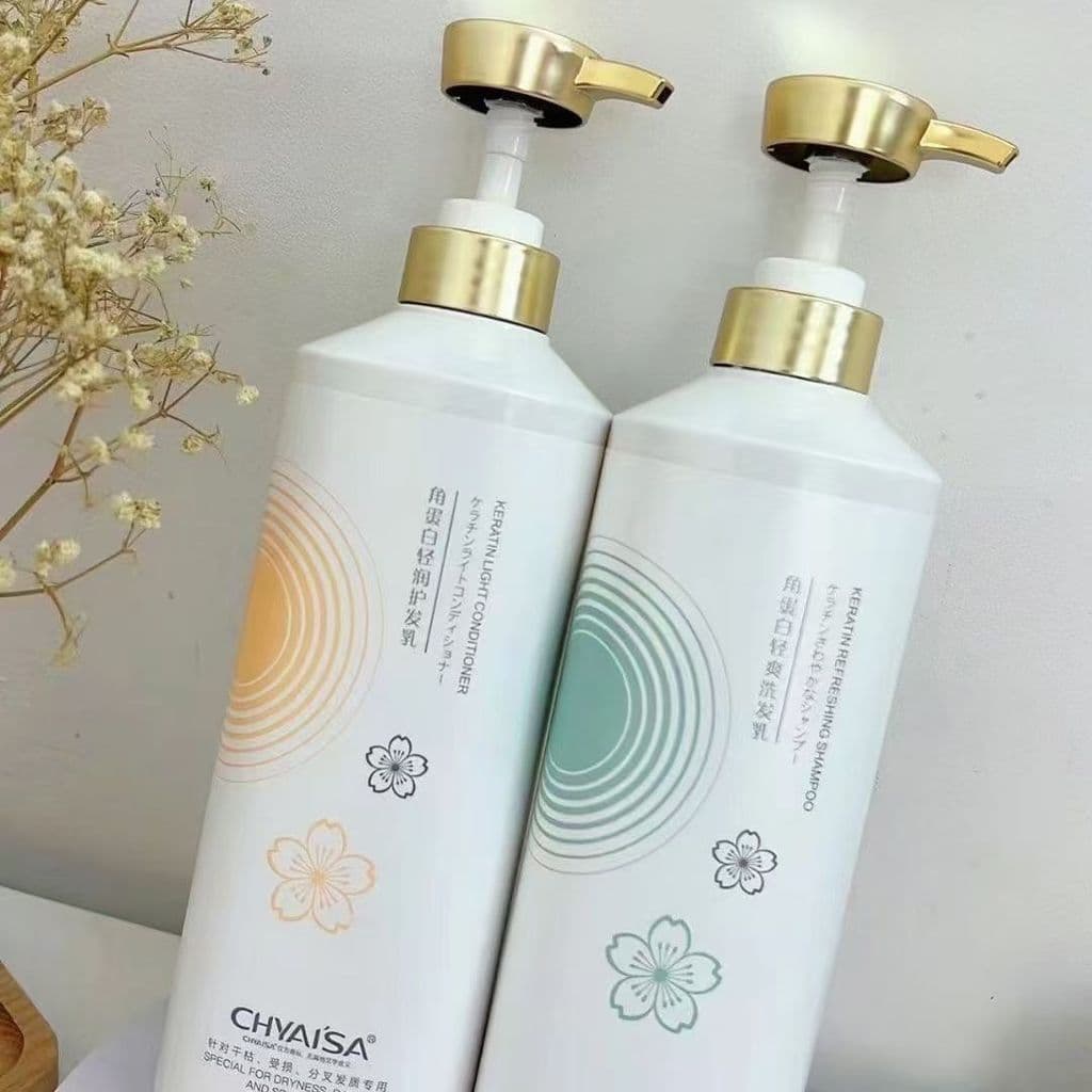 Yuey Yafen Queratina Refrescante Shampoo Queratina Hidratante Condicionador Proteína Molecular Máscara Capilar Sedosa