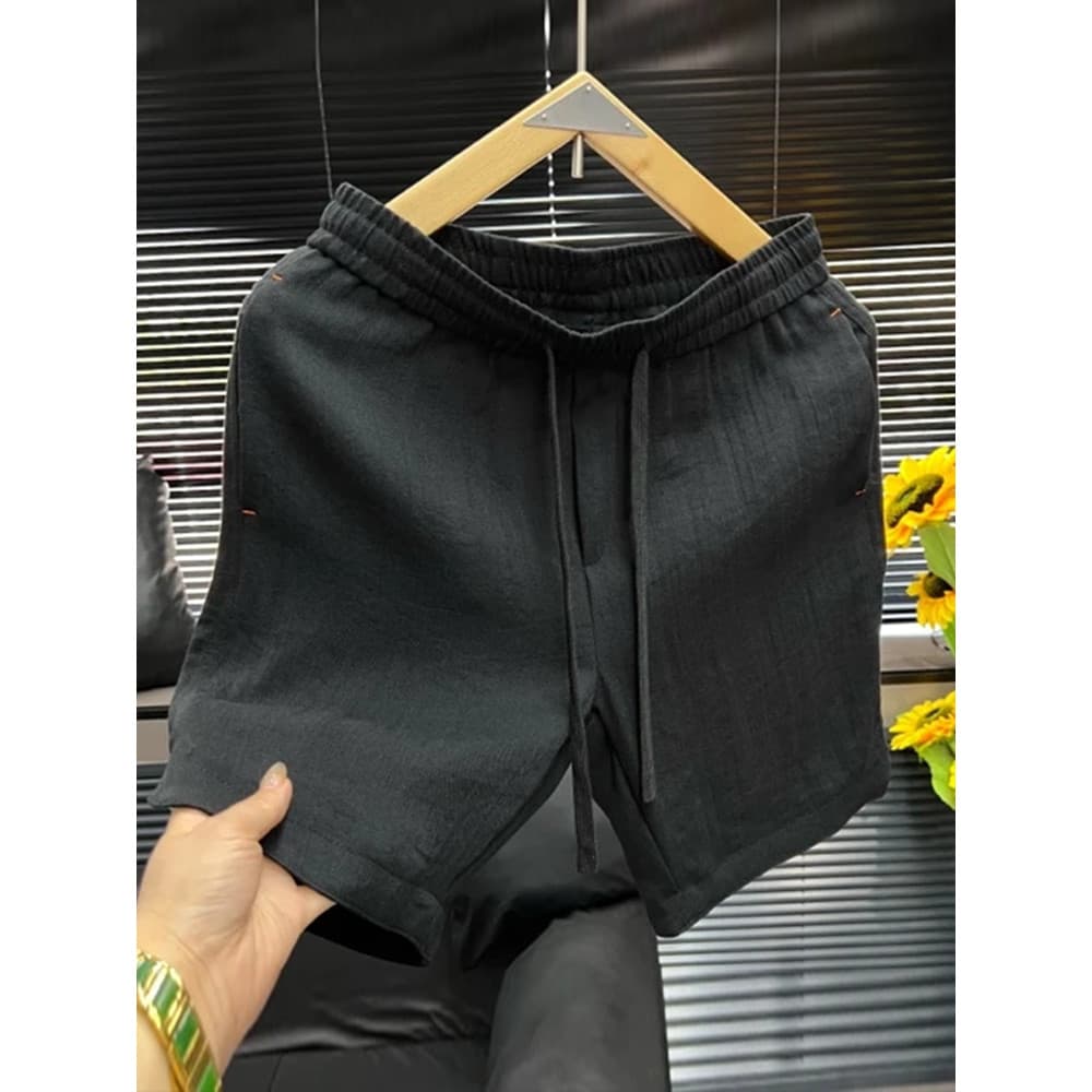 Shorts masculinos de linho de secagem rápida, respirável, fresco, 2025, verão, novo estilo, esportes, estilo Hong Kong,