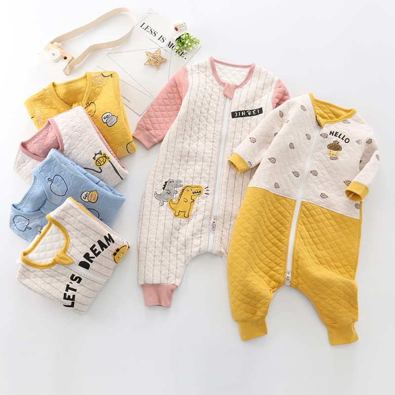 Saco de dormir para bebês outono inverno algodão puro bebê crianças pequenas quatro estações Universal Anti-chute colcha