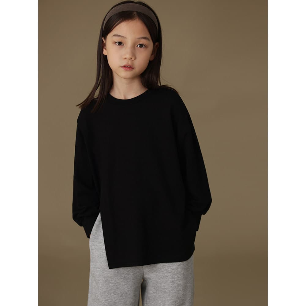 Haya roupas infantis outono inverno Tops infantis preto em torno do pescoço moletom Casual solto meninos meninas manga c