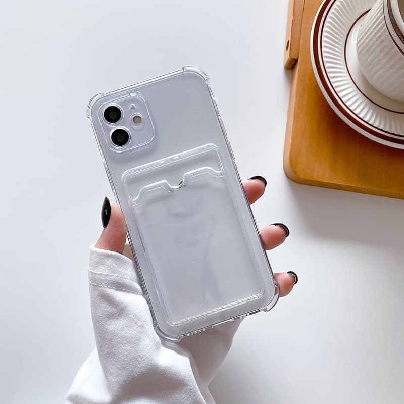 Capa transparente com cartão Anti-impacto Para Redmi K80 PRO A5 14C Nota 14 13 12 11 10s 9s Poco F7 ULTRA X7 M