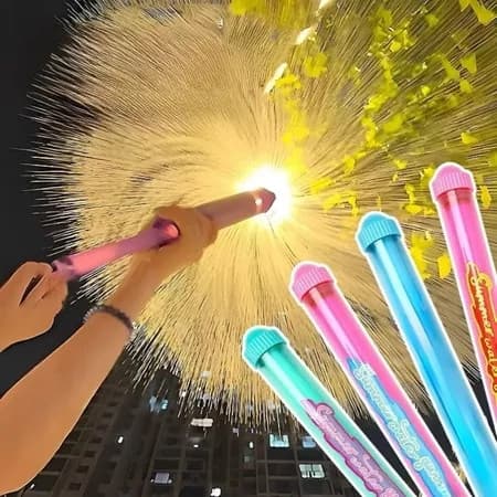 Pistola de Água Infantil Jato Efeito Fogos, Ideal para Praia, Piscina e Festas, Cores Sortidas