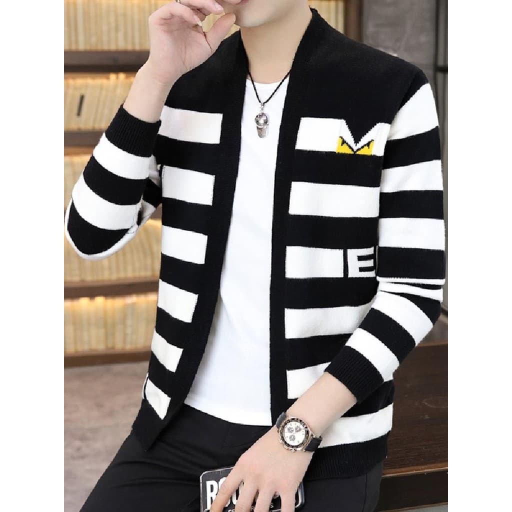 K malha Cardigan jaqueta masculina estilo fino outono 2026 novo estilo versão coreana na moda bonito estudante fino-ajus