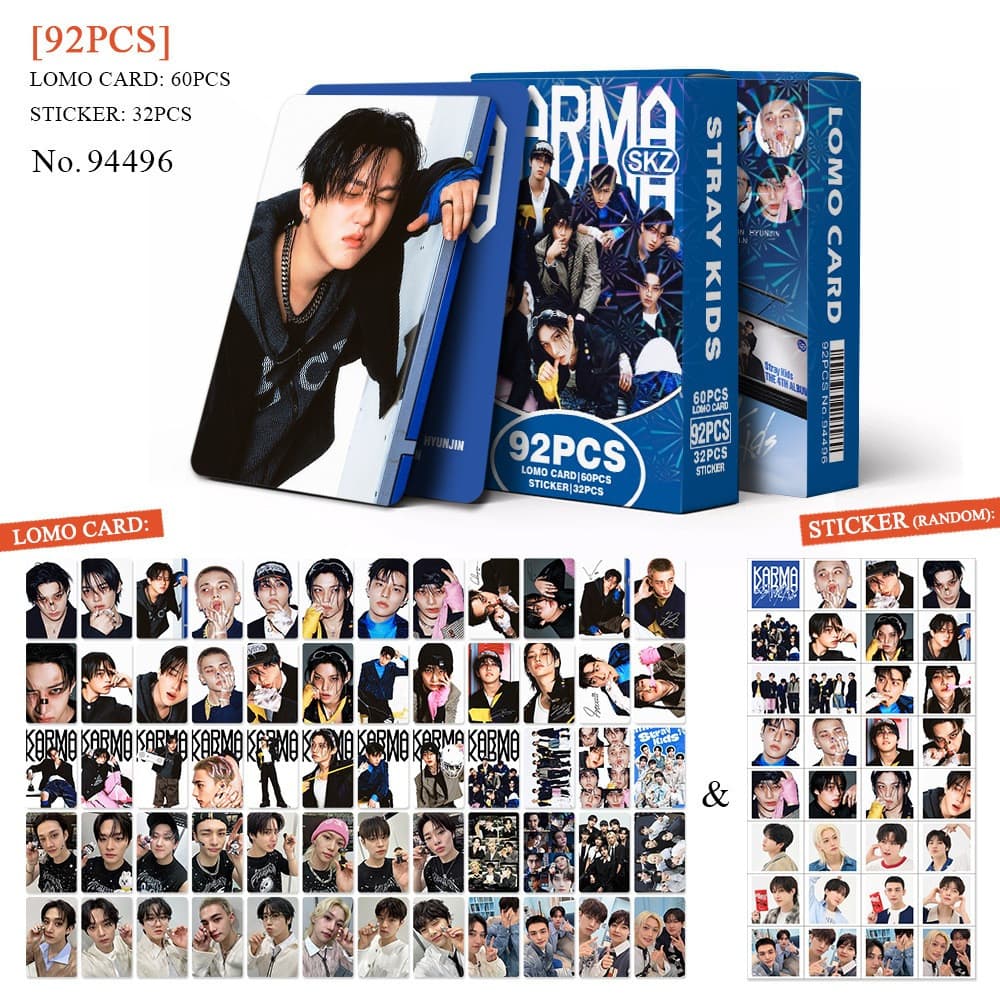KPOP 92 Unidades/Caixa STRAYKIDS Photocards Karma LOMO Cartão De Coleção