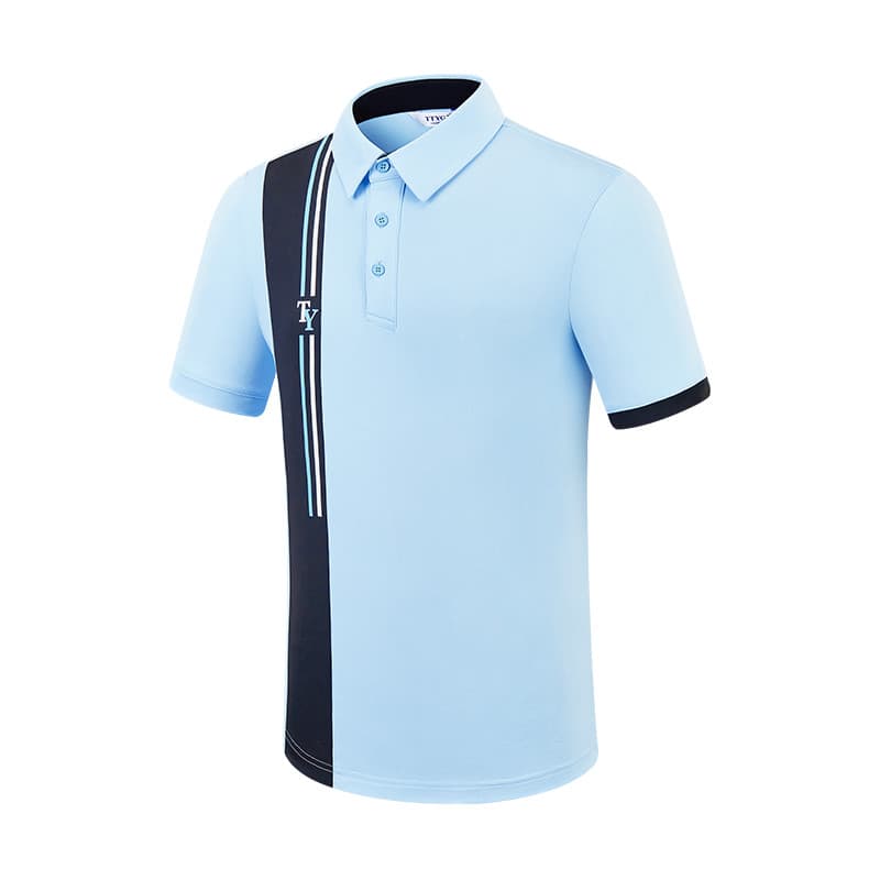 2023T novo estilo de golfe masculino manga curta camiseta POLO contraste cor lapela magro-ajuste Casual Sportsball roupa