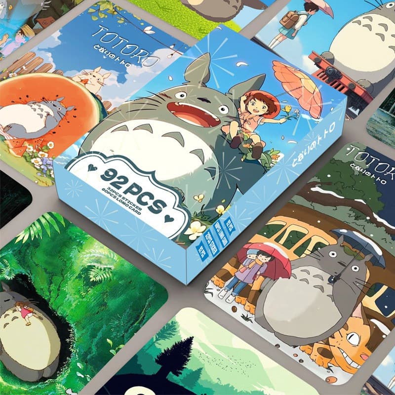 Hayao Miyazaki Totoro Lomo Cartão Photocard 60pcs + 32pcs Adesivo
