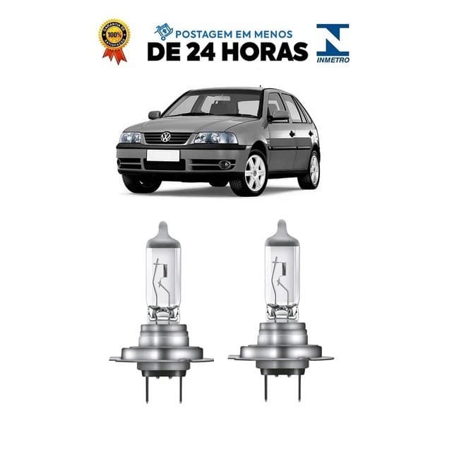 Par Lampada Farol Baixo Gol Parati Saveiro G3 2000 2001 2002 2003 2004 2005 H7