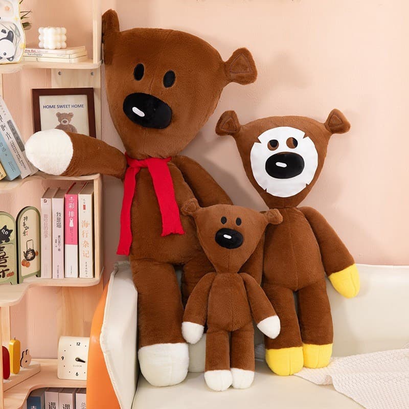 Marrom Sr . Feijão Urso De Pelúcia Brinquedo Huggable Dos Desenhos Animados Animal Plushie Dormir Companheiro Homem Pres