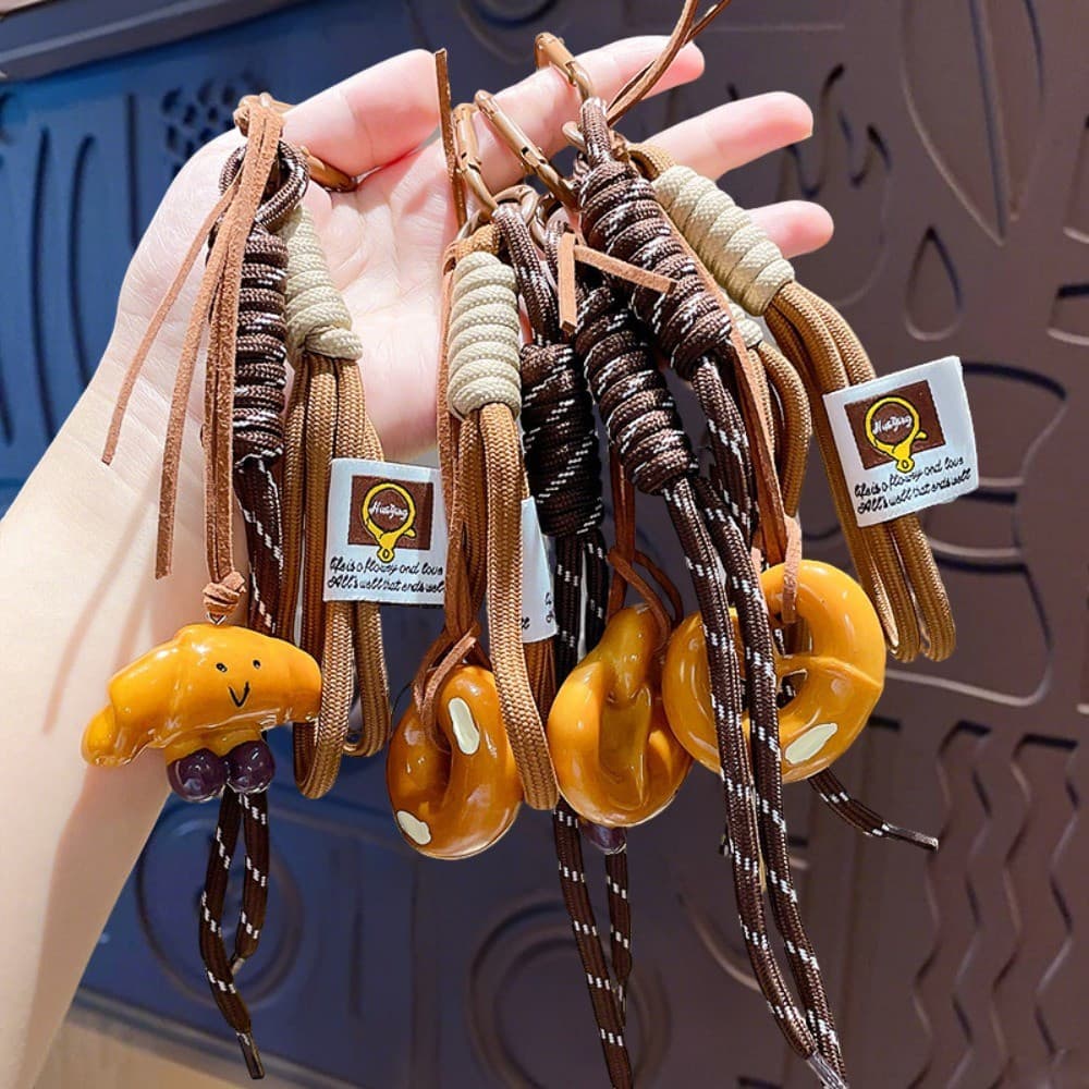 Adorável Pão Chocolate Chaveiro Na Moda Tecido Cordão Chaveiros Acessórios Chave Do Carro Festa Lembrança