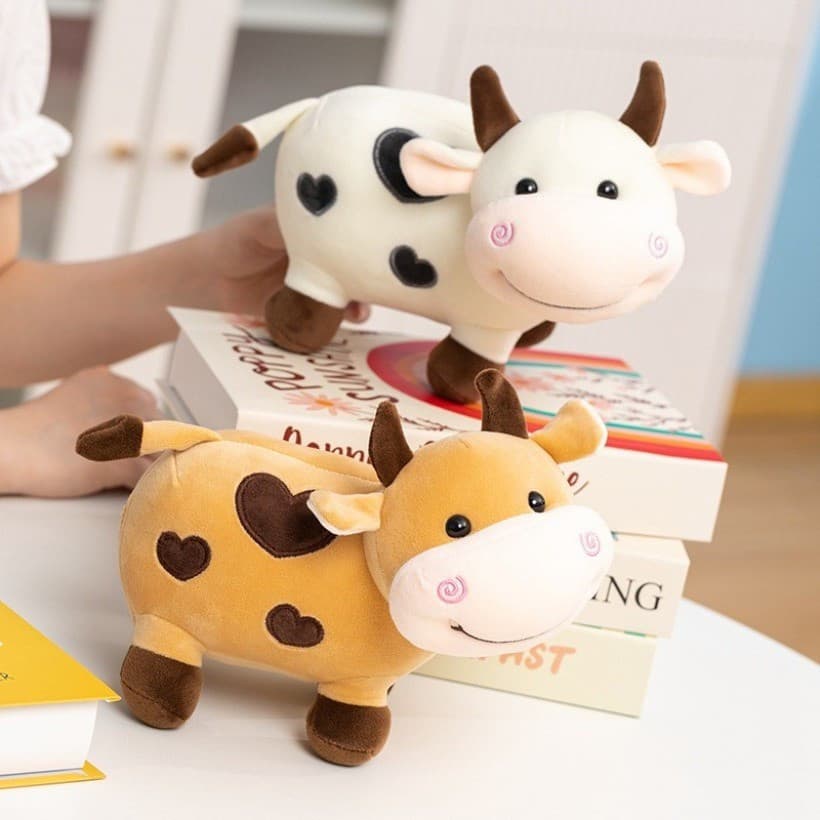 Super macio toque amor bezerro boneca vaca brinquedo de pelúcia reconfortante boneca dormir presente aniversário Animal