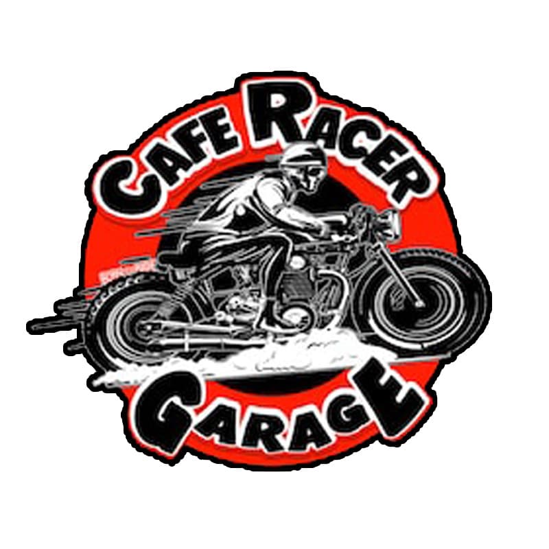 Motocicleta café racer garagem café piloto velocidade emblema velha escola quente vara adesivo decalque